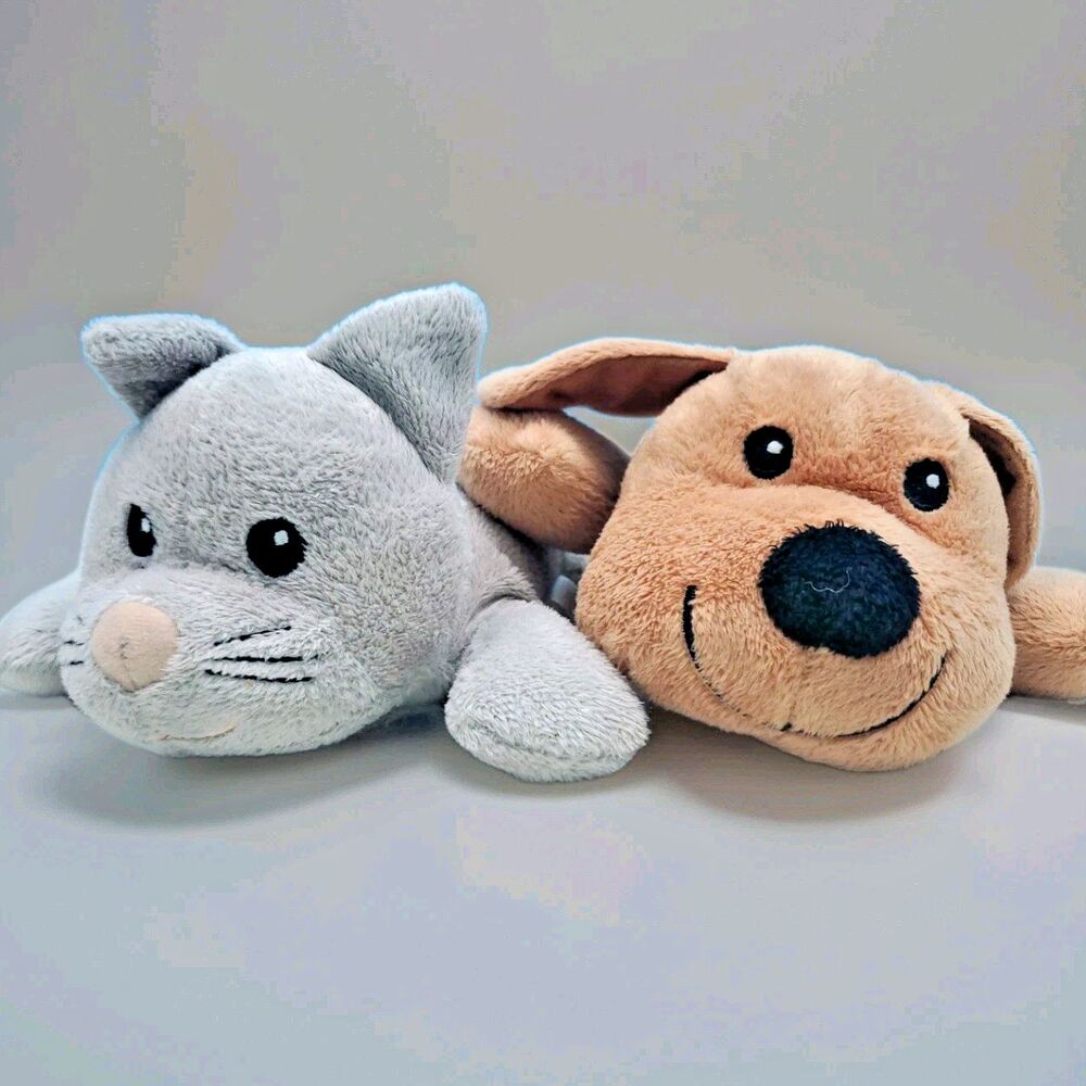 Melissa & Doug Gray Kitty Cat & Beige Puppy Dog 8-9" Plush Stuffed Animal...